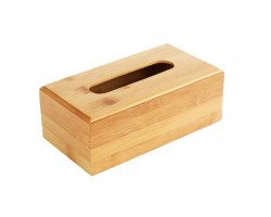 علبة بكيت حافظة محارم بامبو خشب 