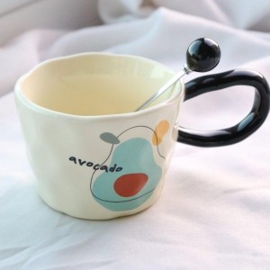 كاسة ماغ بورسلان ملون دب مع معلقة AF30-16