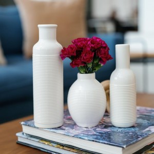 طقم بوهيمي مزهريات محزز 3 ق ح صغير جلة مدور / زير مطاول / قوار ورد طويل طقم بوهيمي مزهريات محزز 3 ق ح صغير جلة مدور / زير مطاول / قوار ورد طويل