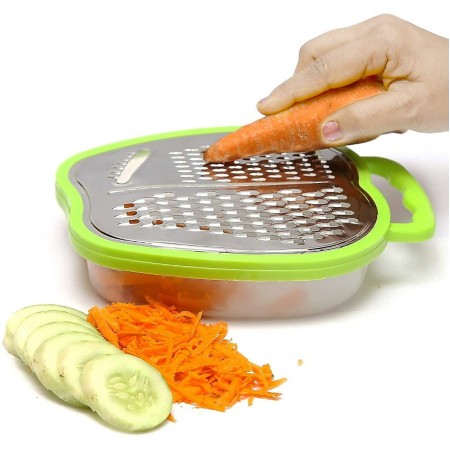 مبشرة خضار فطعتين اخضر مع مخزن بلاستيك 500 مل