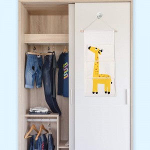 سلة تعليق قماش جيبات برسومات