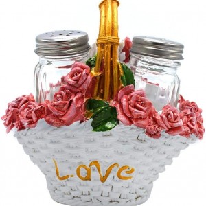 مملحة زجاج مجور حمالة سلة ورد جبص LOVE