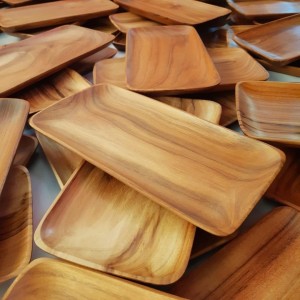 جاط تقديم فواكه شكل بيضاوي 22 × 60 سم مانجو خشب بامبو