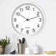 ساعة حائط ابيض دائرية مع ارقام انجليزية كبيرة اسود 50 سم
