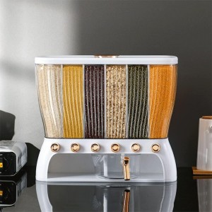 منظم حبوب / بقوليات اكرليك مع مكيال علبة 6 عين