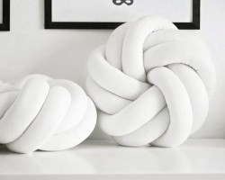 مخدة مجدول عجل مصوف - رمادي / ابيض GDC570-78 