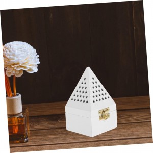 تحفة / مبخرة هرم حجر ابيض 7 سم