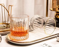 كاس عصير 320 مل 12 قطعه مزخرف مع حز زهري من الاعلى موديل 067/L12-JB 