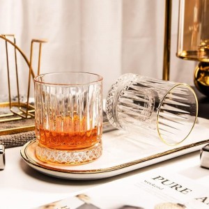 كاس عصير 320 مل 12 قطعه مزخرف مع حز زهري من الاعلى موديل 067/L12-JB 