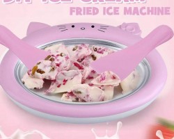 آلة صنع الآيس كريم المنزلية - صحن صنع بوظة مع مجاريد FRIED ICE MAKER