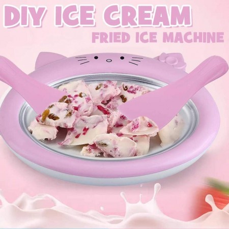 آلة صنع الآيس كريم المنزلية - صحن صنع بوظة مع مجاريد FRIED ICE MAKER آلة صنع الآيس كريم المنزلية - صحن صنع بوظة مع مجاريد FRIED ICE MAKER