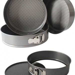 قوالب تشيز كيك ثلاثة قطع 24 - 26 - 28 سم دائري محكم الاغلاق 