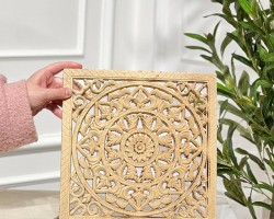 كوستر ديكور مربع  30 × 30 سم مزخرف اسلامي بيج