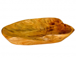 صحن بيضاوي مجور خشب ثقيل 26 × 13 × 5 سم صناعة يدوية