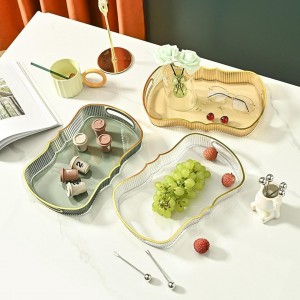 صينية تقديم فواكه / مشروبات من الاكريليك الشفاف مقاس 20 × 30 سم اشكال جاط/مضيفة