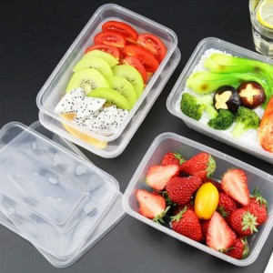 طقم تبروير بلاستيك شفاف مع غطاء محكم الاغلاق 3 قطع مربع / مستطيل طبروير