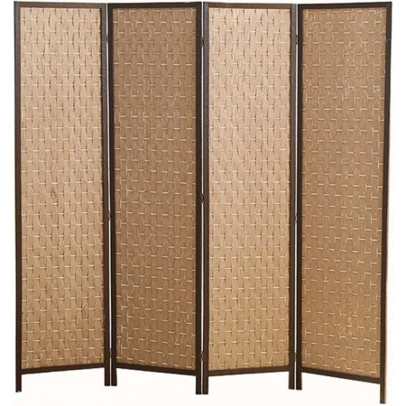 قاطع قش حصير رتان بيج مع اطار خشبي 4 دفات مقاس 180 × 45 سم قاطع قش حصير رتان بيج مع اطار خشبي 4 دفات مقاس 180 × 45 سم