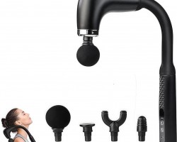 ماكينة فرد مساج شكل عصا مع 4 رؤوس شحن USB من FASCIAL GUN 