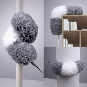 عسافة ناعم خيطان قطن ابيض - سكني رمزور مع عصا معدن قابل للتمدد والطي