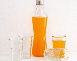 قنية ماء زجاج 1لتر مجدول / سادة / حلقات