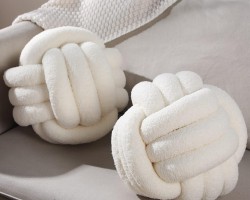 طابة مجدول جدلة مصوف لون افوايت سكري قطر 30 سم AF085-1B