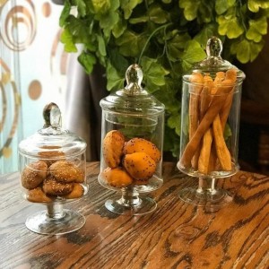 طقم مضايف كاندي زجاج شفاف 3 قطع