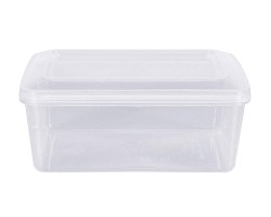 علبة بلاستيك شفاف مع غطاء حجم 21.5 × 14.5 + 7 سم