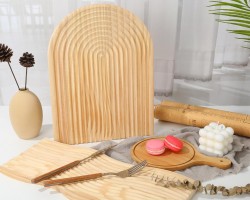 لوح خشب شكل بصمة U بامبو ديكور للمطابخ محزز بصمة