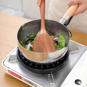 كسرولا ستيل خلية نحل مع يد خشب 22سم BD96-3