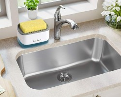 علبه سائل جلي مربعه ابيض مع ليفه وكبسه SOAP PUMP