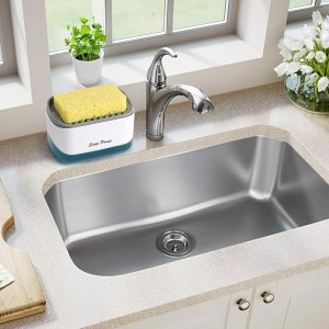 علبه سائل جلي مربعه ابيض مع ليفه وكبسه SOAP PUMP