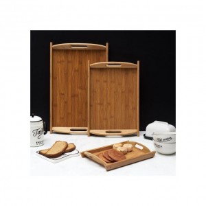 طقم صواني 3 قطع خشب بامبو كبير