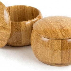 سكرية - علبة تفضيل خشب بامبو مع غطاء حجم كبير 