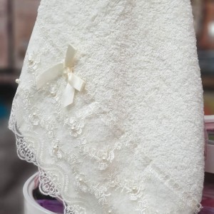 بشكير دانتيل عرايسي جديد قطعة واحدة