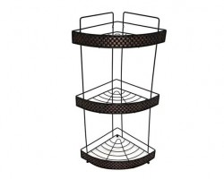 زاوية حمام 3 طبقة معدن ملون بني رتان