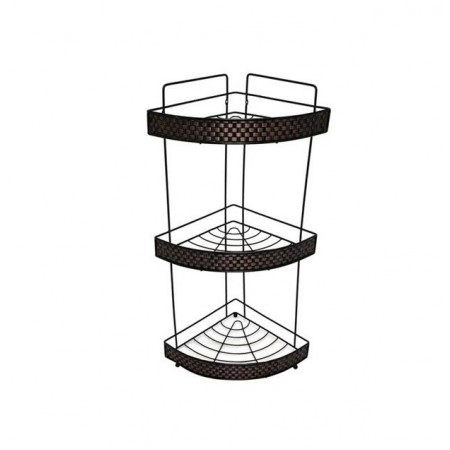 زاوية حمام 3 طبقة معدن ملون بني رتان زاوية حمام 3 طبقة معدن ملون بني رتان