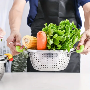 مصفاة بيدين ملون ستانلس 36 سم