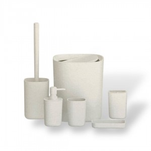 طقم سلة حمام بلاستيك مع فرشاة وحملات صابون وفراشي اسنان