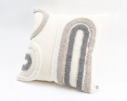 وجه قرن هندي صوف نافر بوهيمي شكل U بصمة 45 × 45 سم