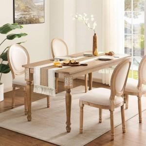 رنر طاولة خيش مع شراشيب 