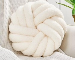 طابة ديكور مجدول عجل مصوف قطر 35سم مخدة مسطحة SWEET LIFE