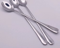 طقم معالق ستانليس صغيرة يد طويلة 6 قطع