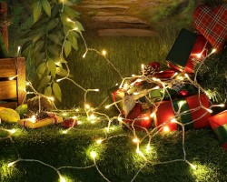 حبل اضائة لون ابيض 50 ليد طول 5 متر لون ابيض زينة رمضان