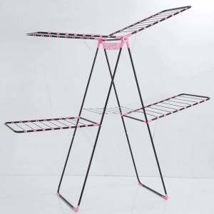 منشر غسيل طابقين ملون معدن ثقيل مقاس 60 × 160