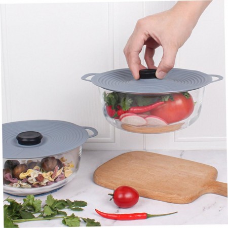 غطاء سيلكون حجم وسط للصحون والطناجر مع ايدين 