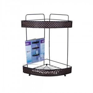 زاوية حمام 2 طبقة معدن ملون بني رتان موديل 