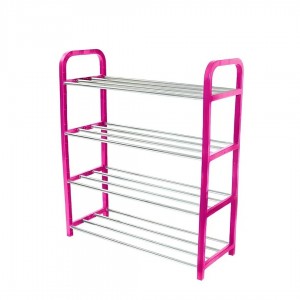 ستاند احذية بلاستيك مكشوف 4رفوف مواسير المنيوم 58*42