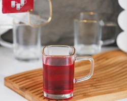 طقم كاسات شاي  شكل مربع مع يد حز / حيف ذهبي قطعة12 زجاج شفاف ملس DW14 طقم كاسات شاي  شكل مربع مع يد حز / حيف ذهبي قطعة12 زجاج شفاف ملس DW14