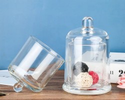 سكرية / مضيفة / علبة تقديم / علبة شموع زجاج مع غطاء شكل قبة جالاكسي GALAXY LAV لاف 