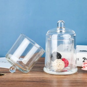 سكرية / مضيفة / علبة تقديم / علبة شموع زجاج مع غطاء شكل قبة جالاكسي GALAXY LAV لاف 